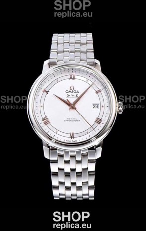 Omega De Ville Prestige Co-Axial 36.8MM White Dial 1:1 Swiss Mirror Replica Watch 