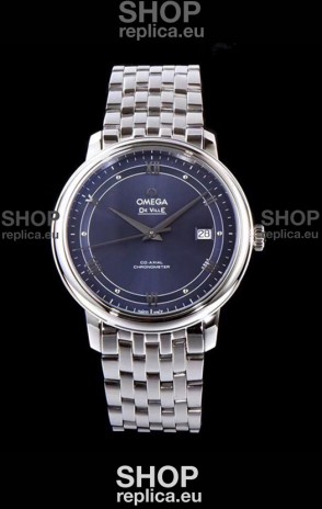 Omega De Ville Prestige Co-Axial 36.8MM Blue Dial 1:1 Swiss Mirror Replica Watch 