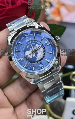 Omega Seamaster Aquaterra 150M Worldtimer Summer Blue 1:1 Mirror Replica Watch