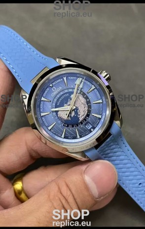 Omega Seamaster Aquaterra 150M Worldtimer Summer Blue 1:1 Mirror Replica Watch