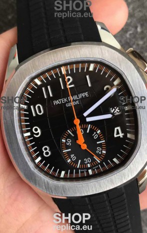 Patek Philippe Aquanaut 5968 Chronograph Steel Casing Orange Hands Watch in Swiss Automatic Movement
