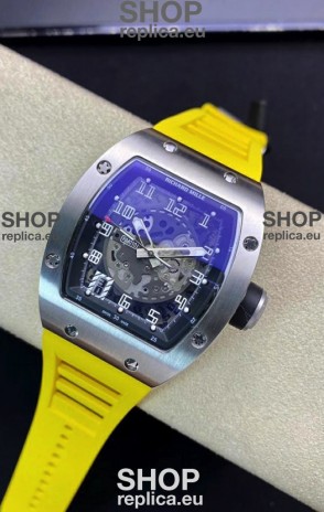 Richard Mille RM010 Stainless Steel Replica Watch in Yellow Strap