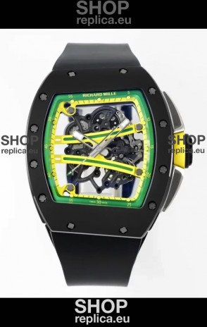 Richard Mille Super Clone RM61-01 Black Ceramic Black Strap Swiss Replica Watch