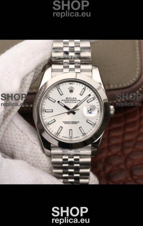 Rolex Datejust 41MM Cal.3135 Movement Swiss Replica Watch in 904L Steel Casing White Dial