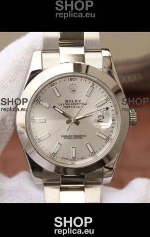 Rolex Datejust 41MM Cal.3135 Movement Swiss Replica Watch in 904L Steel / Steel Dial