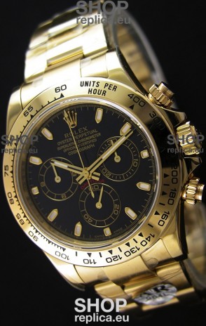 Rolex Cosmograph Daytona 116528 Yellow Gold Original Cal.4130 Movement - Improved Ultimate 904L Steel Watch