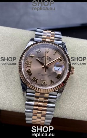Rolex Datejust 126231-0027 36MM Swiss Replica in 904L Steel in Gold Dial 1:1 Mirror Replica