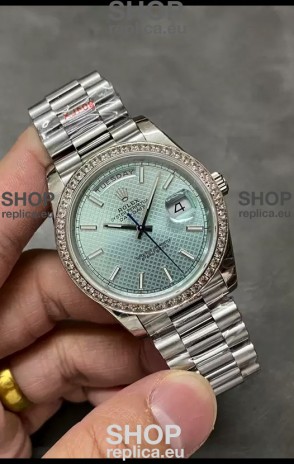 Rolex Day Date Presidential 904L Steel 40MM - Blue Patterned Dial 1:1 Mirror Quality Watch