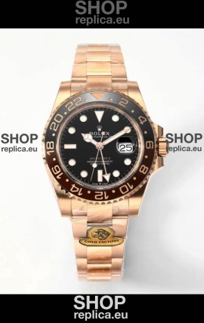 Rolex GMT Masters II Super Clone Root Beer 126711CHNR Rose Black Dial Swiss Replica Watch 