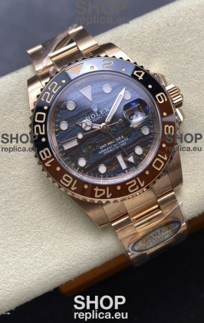 Rolex GMT Masters II Super Clone 126715CHNR Rose Gold Tiger Iron Dial Swiss Replica Watch