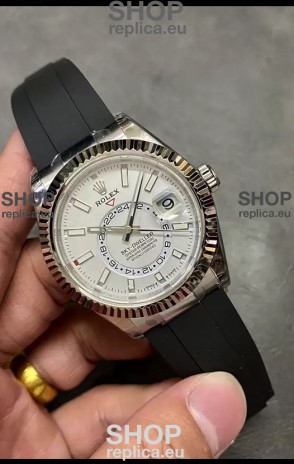 Rolex Sky-Dweller REF# M336235 White Dial Watch in 904L Steel Case 1:1 Mirror Replica