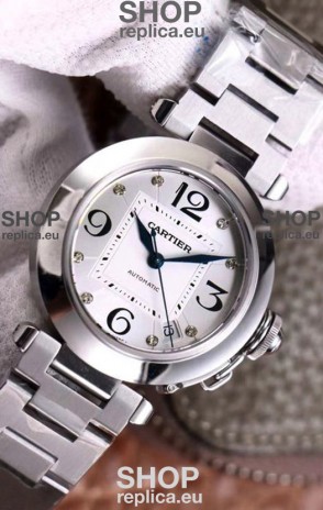 Pasha De Cartier 1:1 Mirror Quality Automatic Swiss Replica Watch 32MM - Steel Dial