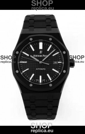 Audemars Piguet Royal Oak PVD Coated Swiss Replica Watch 3120 Swiss Movement - Black Dial 