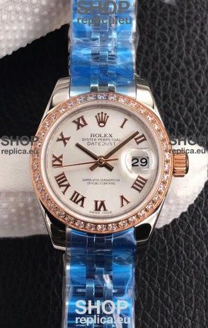 Rolex Datejust Ladies 28MM Cal.3135 Movement Swiss Replica in 904L Steel White Dial 