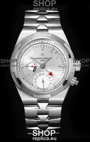 Vacheron Constantin Overseas Dual Time 1:1 Mirror Swiss Replica Watch in Steel Dial 