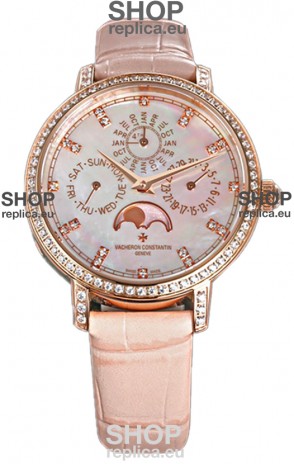 Vacheron Constantin Traditionelle Perpetual Calendar Ultra-Thin Rose Gold Swiss Replica 