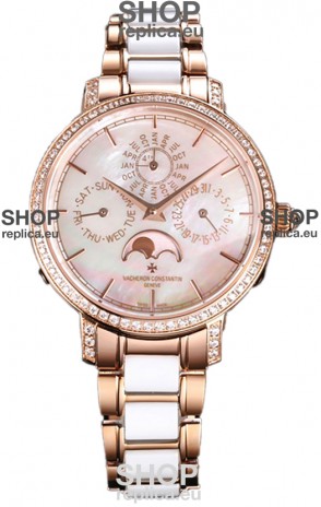 Vacheron Constantin Traditionelle Perpetual Calendar Ultra-Thin Rose Gold Swiss Replica 