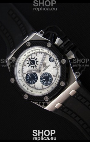 Audemars Piguet Royal Oak Survivor Chronograph Swiss Quartz Watch in White Dial