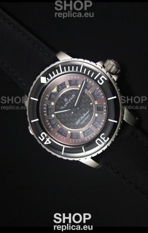 Blancpain 500 Fathoms Swiss Replica Watch in Grey Carbon Dial - 1:1 Mirror Edition