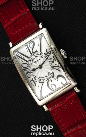 Franck Muller Long Island Ladies Replica Watch in Swiss Quartz Movement Red Strap 