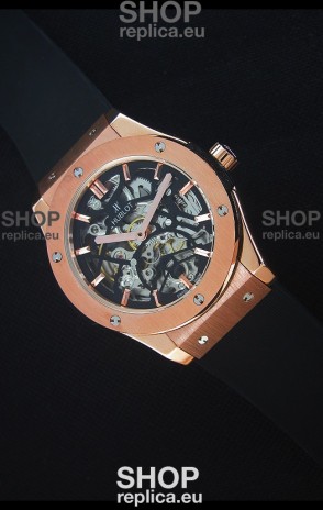 Hublot Classic Fusion Skeleton Rose Gold Case Japanese Movement