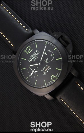 Panerai Luminor GMT 8 Days Power Reserve Japanese Replica PVD Case Watch