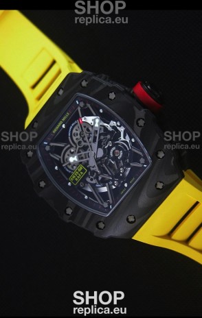 Richard Mille RM035-2 Rafael Nadal Forged Carbon Case with Yellow Rubber Strap
