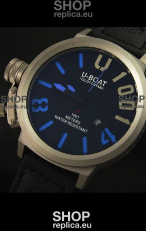 U Boat U-1001 Edition Japanese Drive Automatic Steel Watch in Blue Markers