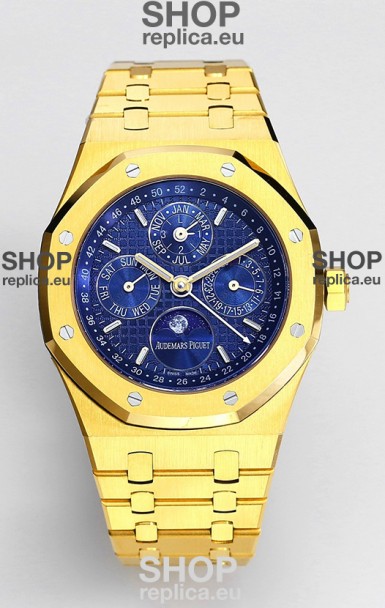 Audemars Piguet Royal Oak Perpetual Calendar Swiss Replica 904L Steel Navy Blue Dial