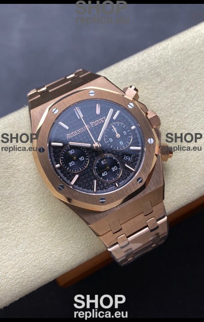 Audemars Piguet Royal Oak 50th Anniversary Super Clone - Rose Gold Casing Blue Dial in 41MM