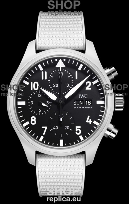 IWC Pilot's Chronograph Top Gun Ceramic IW389105 1:1 Mirror Replica in Black Dial 