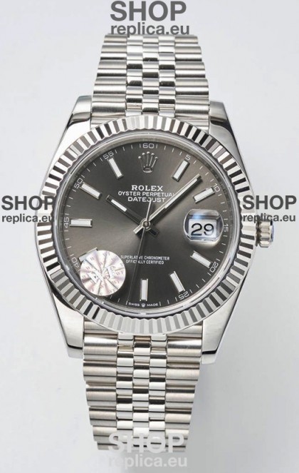 Rolex Datejust Cal.3235 Movement Swiss Watch 1:1 Mirror Replica 904L Steel 41MM - Grey Dial 