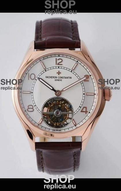 Vacheron Constantin Fiftysix Tourbillon Rose Gold Steel 1:1 Mriror Replica White Dial