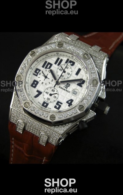 Audemars Piguet Royal Oak Offshore Quartz Watch with Diamonds Bezel