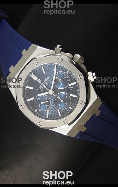 Audemars Piguet Royal Oak Chronograph Watch in Stainless Steel Case Blue Dial