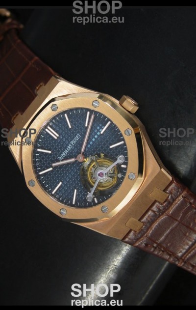 Audemars Piguet Royal Oak Swiss Tourbillon Watch in Pink Gold Case 
