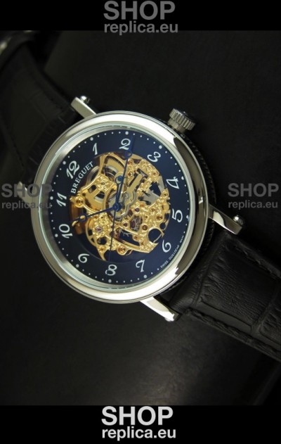 Breguet Classique Japanese Automatic Watch in Gold Skeleton Dial - Arabic Hour Numerals