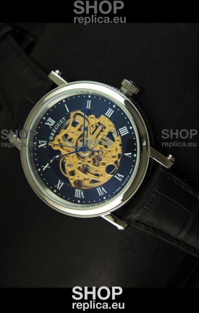 Breguet Classique Japanese Automatic Watch in Gold Skeleton Dial - Arabic Hour Numerals