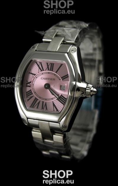 Cartier Roadster Ladies Watch - 1:1 Mirror Replica Watch in Pink Dial