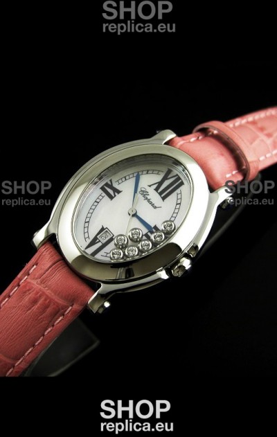 Chopard Happy Sport Swiss Replica Watch in Pink Strap