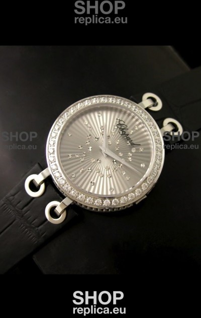 Chopard Xtravaganza Ladies Japanese Replica Watch in Silver Dial