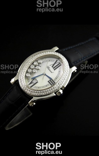 Chopard Happy Sport Swiss Replica Watch in Black Strap