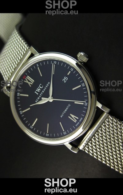 IWC Schaffhausen Swiss Replica Watch in Mesh Steel Strap