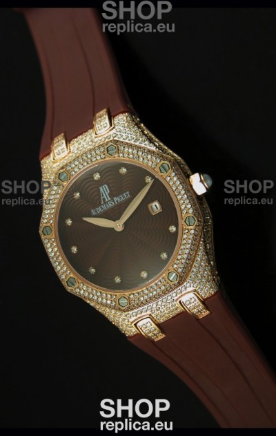 Audemars Piguet Royal Oak LADY Replica Watch in Pink Gold Casing