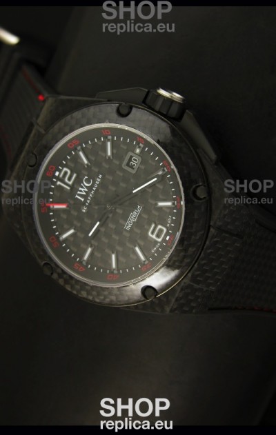 IWC Ingenieur Carbon Casing Swiss Replica Watch in Black Carbon Dial