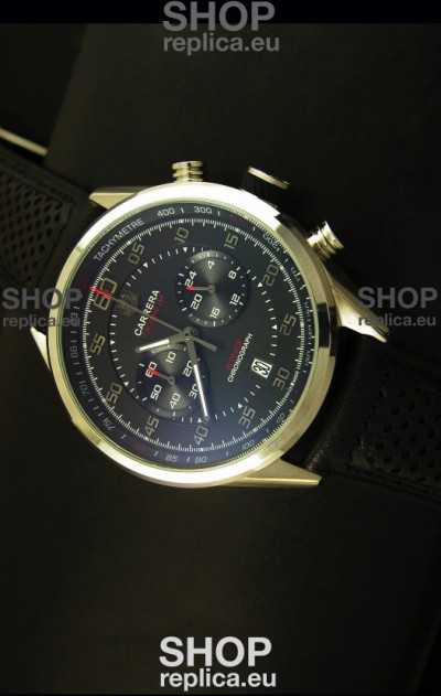 Tag Heuer Carrera Calibre 36 Flyback Black Dial Replica Watch - Quartz Movement