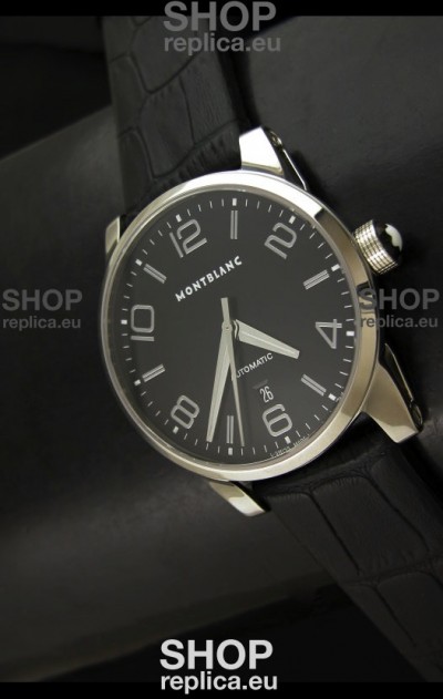 Mont Blanc Timewalker Swiss Automatic Watch in Black Dial - Ultimate Mirror Replica