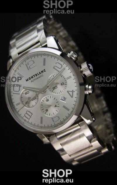 Mont Blanc Timewalker Ceramic Strap Inlays Watch in White - 1:1 Mirror Replica