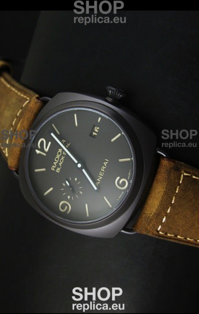 Panerai Radiomir PAM505 Black Seal 3 Days Edition with DLC Coated Case Swiss Watch 