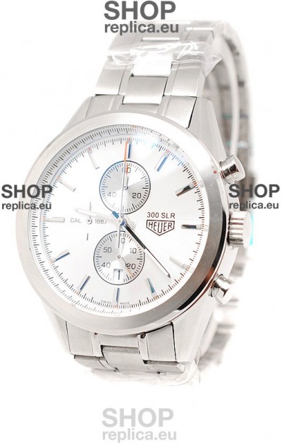 Tag Heuer Carrera Cal. 1887 Chronograph Japanese Watch in White Dial